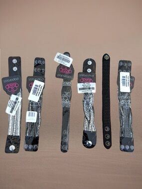 paparazzi Black Rhinestone, Stud Wrap Bracelets - 6